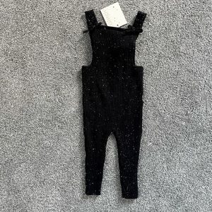 Analogie Black Speckle Bow Overalls. Multiple sizes. Brand new with tags.